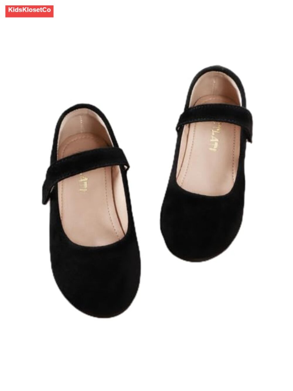 Girls Mary Jane Flats with Hook & Loop Strap for Wedding School